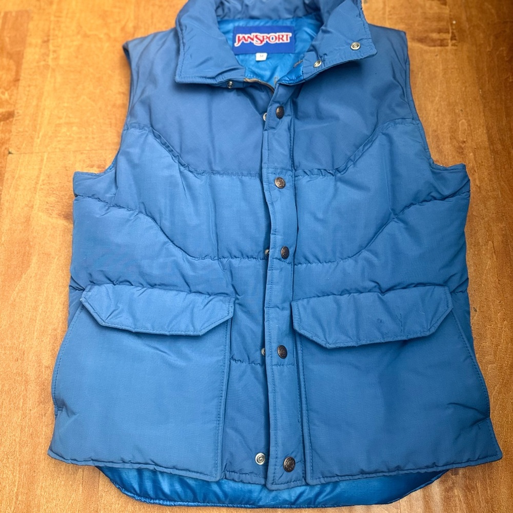 Vintage 80/90s Jansport Navy Blue Two Tone Puffer Vest Medium